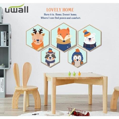 Cartoon Cute Animal Photo Wall Stickers For Kids Room Child Bedroom Wall Decoration Home Decorations Self Adhesive Decor Sticker