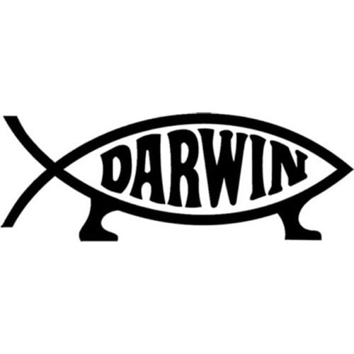 19*7CM DARWIN Interesting Biological Evolution Motorcycle Decals Car Stickers Car Styling Black Silver C1-0047