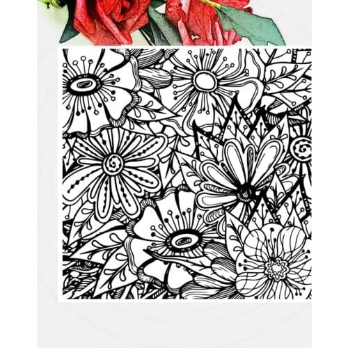 14*14CM Strange Flowers Transparent Clear Stamps / Silicone Seals Roller Stamp For DIY Scrapbooking Photo Album/Card Making