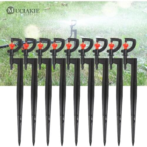 50PCS Micro Rotating Sprinklers with Spike Interchangeable Head 360 Degree Sprayers Garden Yard Lawn Greenhouse Irrigation