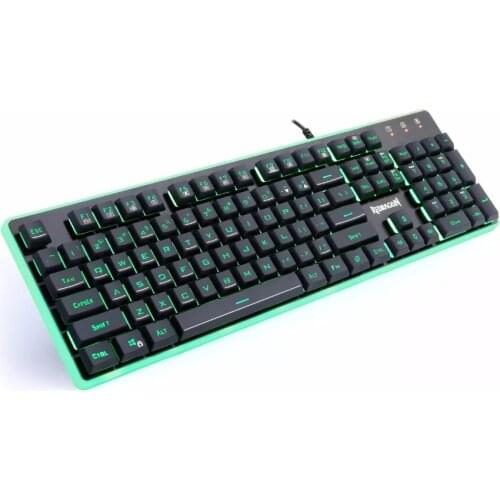 Redragon – ergonomic gaming keyboard K509, USB membrane, 7 colors, backlit, LED keys, full key, anti-ghosting, 104 wired, for co