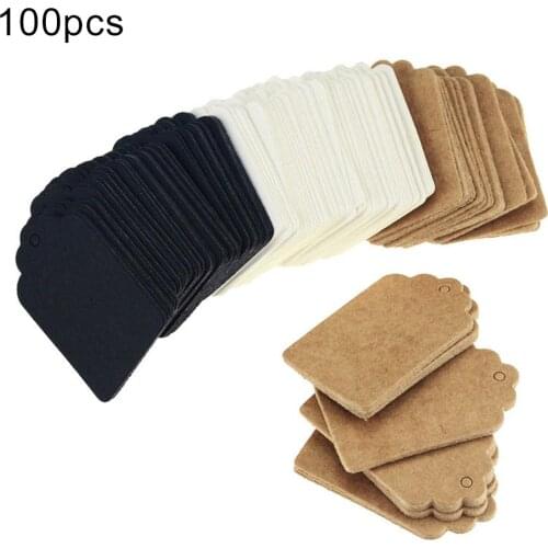 Christmas 100pcs 2020 hot sale new Packaging Brown Kraft/white/black Paper hangTags DIY Food Wedding Gift Decorating Tag 3*5cm