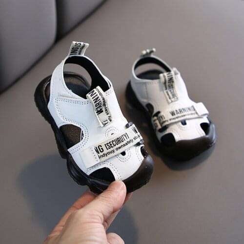 Toddler Sandals Infant Boy Soft Bottom Antiskid Summer Shoes Black White 2 Colors Newborn Kids Beach Sandalias Casual Baby Shoes