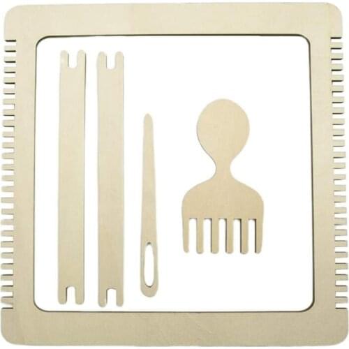 DIY Tapestry Knitting Machine Durable Wooden Weaving Loom Comb Shuttle Needle Set Tapestry Sweater Handmade Tool
