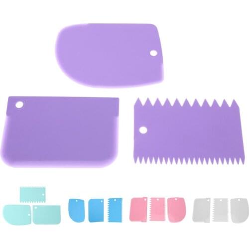 3Pcs/set Cream Scraper Irregular Teeth Edge DIY Scraper Cake Decorating Fondant Pastry Cutters Baking Spatulas Tools