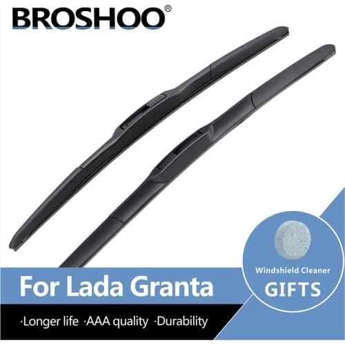 BROSHOO Car Natural Rubber Windscreen Wiper Blades For Lada Granta 2011 2012 2013 Fit Standard Hook Arm Auto Accessories Styling