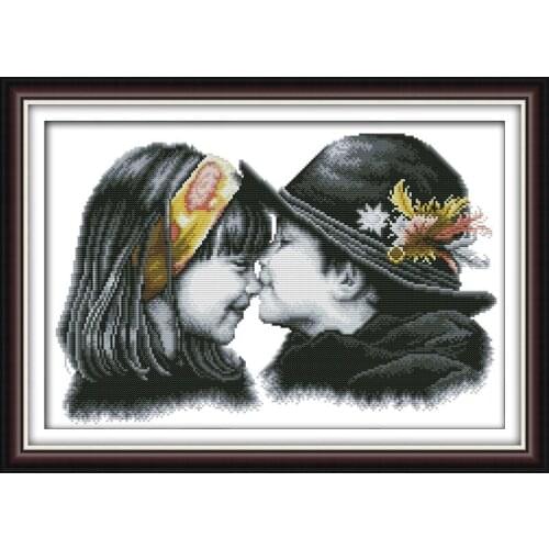 Everlasting Love Lovely Lovers Ecological Cotton Cross Stitch 11CT And 14CT Stamped Printed DIY Gift Product Wedding Decoration