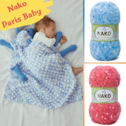 Hairy Knitted Yarn - 4 Color Options - 175 Meters(100gr) - Knitting Yarn Ball - Nako Paris Baby - Acrylic - Polyester - Polyamide - Cardigans - Sweaters - Beanie - Vest - Blanket - Accessory Textile - Amigurumi - DIY