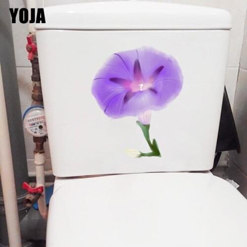YOJA 19*22.4CM Watercolor Morning Glory Wall Stickers For Kids Rooms WC Toilet Decoration T1-0397