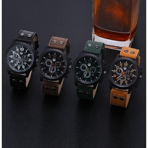 YPAY Men's Watch With Leather Strap