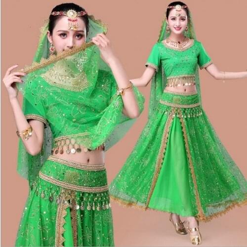 Belly Dance Costume Sets for Women Bollywood Oriental BellyDance Dress Egyptian Dance Wear India Dance Performance Suit