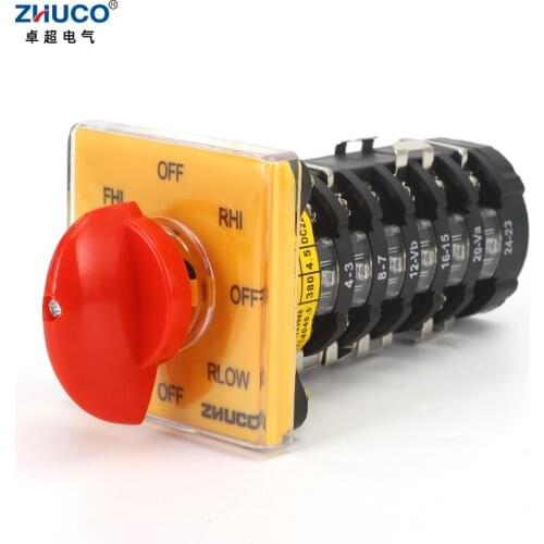 ZHUCO SZW25-64D/6 25A Forward And Reverse Fast And Slow Speed Multi-Position Milling Machine Universal Changeover Cam Switch