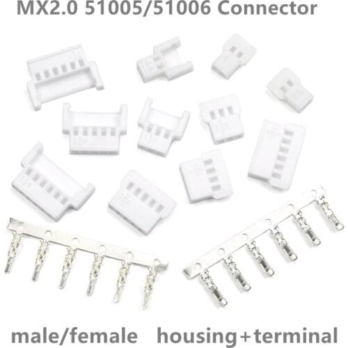 10 Set/lot Micro Losi Connector51005 51006 Male Female Plastic Housing with Termianal For RC Battery ESC Adapter 2P 3P 4P 5P 6P