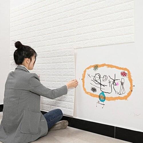 10pcs 3D DIY Decor Home Brick Wall Stickers Living Room Waterproof Foam Room Adhesive Sticker Wallpaper Made Decals For Kitchen