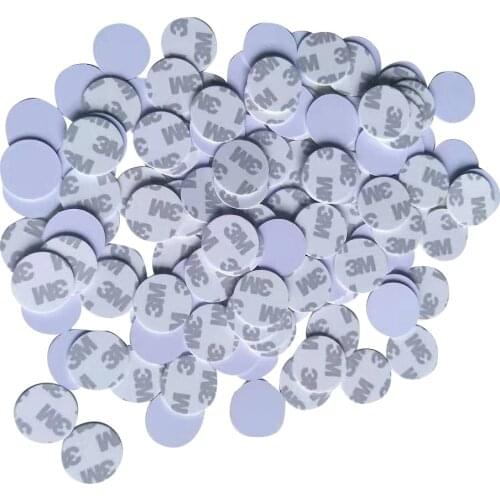 100PCS/LOT) New Dellon Stickers Smart FM1108(M1 S50) RFID 13.56Mhz 3M Tags NFC PVC Coin Cards