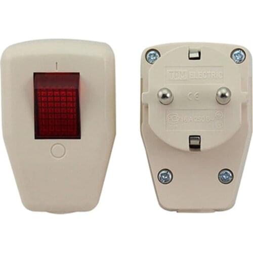 5PCS 250V 16A AC Schuko Germany Type F Rewireable Power Plug 250V 16 Amp W/ LED Indicator Switch Detachable European Plugs