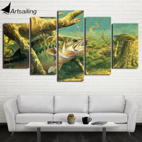 HD Printed 5 Piece canvas painting ocean fish wall art kids canvas print wall pictures for living room free shipping NY-6691A