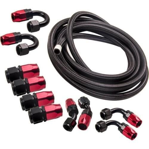 8-AN8 Stainless Steel Braided Oil/Fuel Line/Hose+Fitting/Hose End/Adaptor Kit