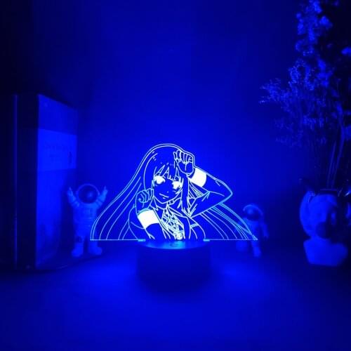 Kakegurui Figure Yumeko Jabami Cute 3D Visual Nightlight Girls Bedroom Bedside Lighting Decoration Manga Art RGB Flashing Lamp