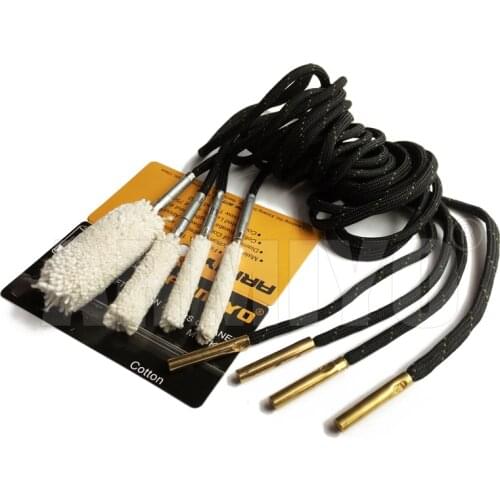 Armiyo Pistol Rifle Shotguns Barrel Swabs Cotton Cleaning Kit Gun Bore Brush Shooting (Choose Caliber) Screw Thread m4 8-32