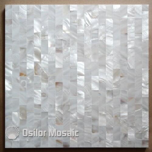 White color brick pattern 100% natural Chinese mother of pearl tile for interior house decoration polished shell tile wall tile