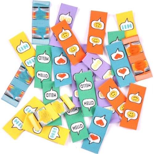 50pcs/lot Mix Multicolor Embroidery Labels for Sewing Garment Handmade Accessories Clothes Care Bags Tags DIY Crafts Supplies