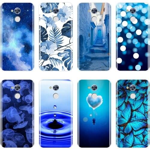 Case For Huawei Honor 6 5A 4X 5X 6X Soft Silicone Blue Heart Flower Star Back Cover For Huawei Honor 4C 5C 6A 6C Pro Phone Case
