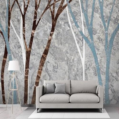 Custom Photo Mural Modern Abstract Tree Marble Pattern Background Wall Decoration Painting Wallpaper For Living Room TV Backdrop