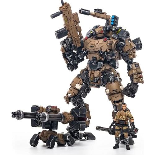 JOYTOY Dark Source Sand Brown Version Steel Bone Mecha Soldier Deformed Toy Robot Finished Model Hand To Do
