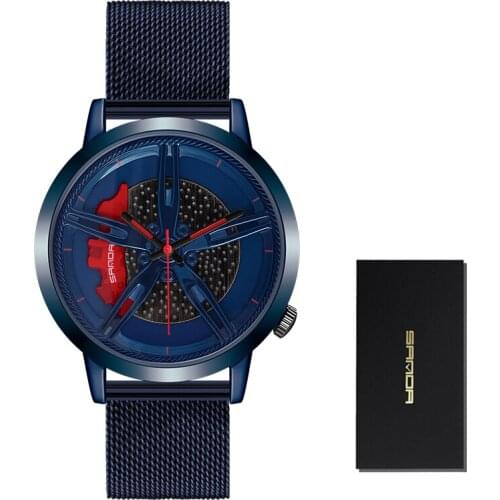 SANDA 2020 Top Brand Waterproof Men Watch Fashion Cool Quartz Movement Wheel Watches Hook Buckle Gifts Relogio Masculino 1040