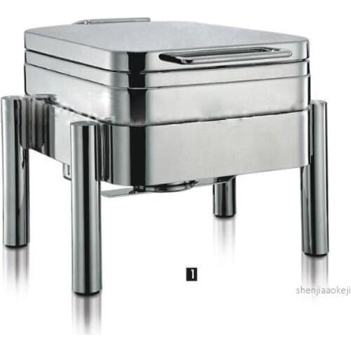 Commercial buffet stove Stainless steel food heating pot Square-shape hydraulic dining furnace for restaurant / hotel 4L 1pc