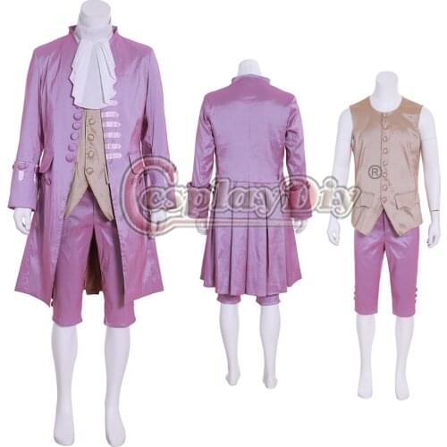 Cosplaydiy 18th Century British Mens Purple Cosplay Suit French Outfit Military Prince Marie Antoinette Rococo Costume L320