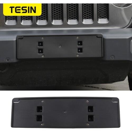 TESIN License Plate Bracket for Jeep Wrangler JL 2018+ABS Car Front License Plate Holder for Jeep Wrangler 2019 2020 Accessories