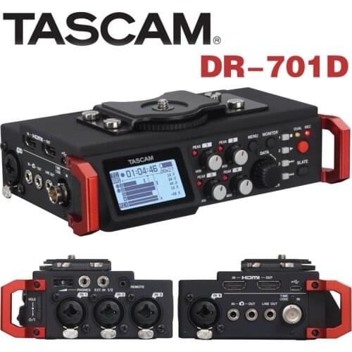 Tascam DR-701D Linear PCM Recorder / Mixer for DSLR Camera SMPTE Timecode Portable Audio System Video Production