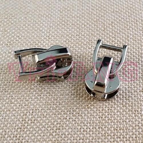 20pcs/lot, Cute Silver Color 5# Metal Zipper Sliders with Tiny Pulls