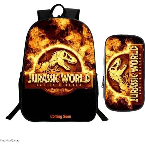 Jurassic World Dinosaur School Bag Sets 3d Teen Boys Schoolbag High Children Student Kids Bookbags Mochila