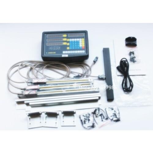 New 3 Axis digital readout with linear scale 100-1020mm 5micron linear encoder complete dro kits free shipping