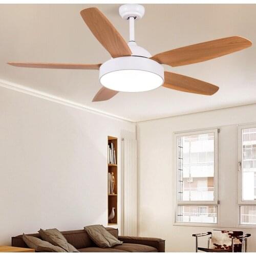 Modern Wood/acrylic Living room Ceiling Fans Lamp White Body Led 37W Remote control Restaurant Ceiling Fans With Lights Room Fan