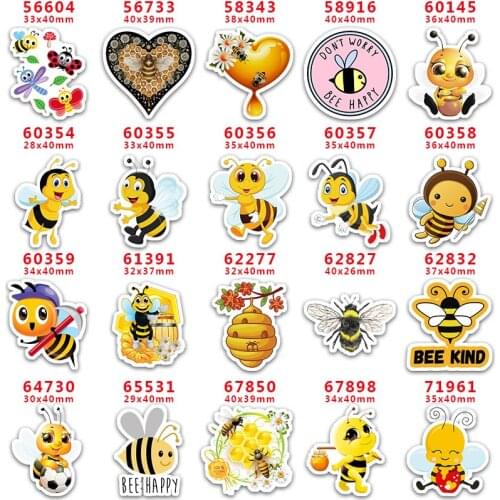 DIY Craft Supplies Sewing Accessories Cartoon Bee Printed Planar Resins Mold 10 Pieces. PR-56604