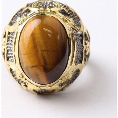 Handmade Catıes Man Silver Ring, 18K Gold Plated Catıes Silver Men Ring, Silver Man Ring, 925 Sterling Silver Ring For Man