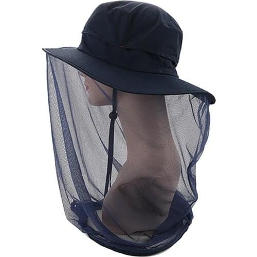 Mosquito Hat Net Sun Hats With Brims Large Fishing Caps Fishing Cycling Insect-proof Fisherman Hat Outdoor One Size Men Cap