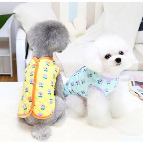 Cute Flowers Dog Vest Coat For Small Dog Jacket Winter Pet Clothes Cat Yorkshire Pomeranian Maltese Poodle Schnauzer Apparel
