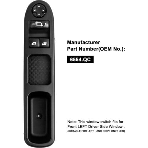 Car accessories For Peugeot 207 Citroen C3 Picasso 07-14 Front left drive side Electric Master Power Window OEM 6554.QC 6554QC