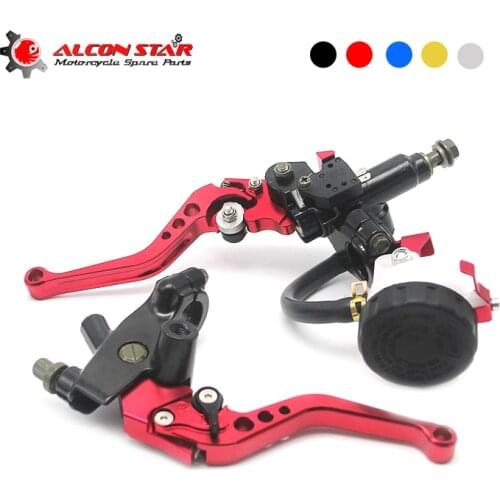 Alconstar-7/8" 22mm Motorcycle Brake Universal CNC Clutch Levers Master Cylinder Reservoir Set For Honda Suzuki Kawasaki Yamaha