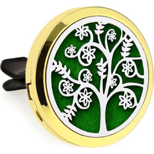 As gift rose gold black cross Diffuser locket Car vent clip Aroma Essential Oil perfume locket Magnet car air freshener10Pad