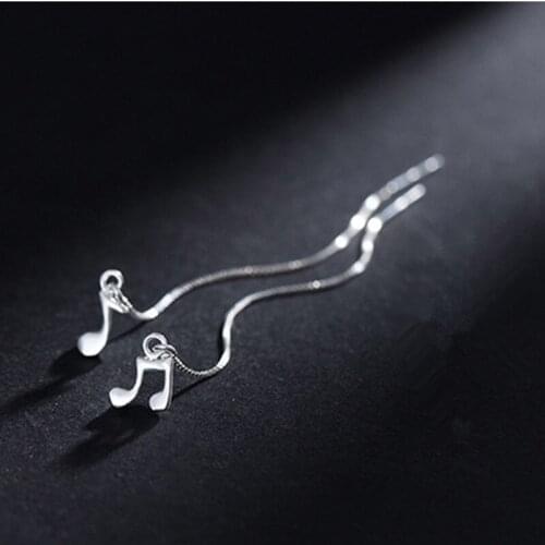 Women Fashion Creative Musical Note Tassels Earrings Asymmetric Earring Gifts