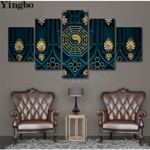 5 pcs Diamond mosaic Yin and Yang Taiji gossip 5D DIY Embroidery Diamond Painting Kits Mosaic Diamond Round Square,Chinese style