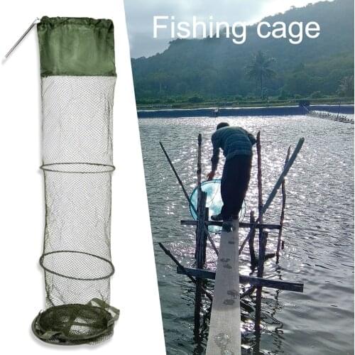 5 Layers 1.4m Fishing Dip Nets Outdoor Folding Fish Trap Fish Cage Basket Shrimp Carp Fishing Tools for Fisherman