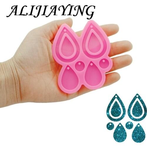 Shiny Silicone Mold Tear Drop Hoop Earring - Resin Crafting Mold - Diy Epoxy Resin Molds Jewelry Making DY0794