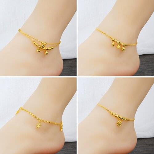 Anklet Bracelet Jewelry Bohemian Gold Chains Infinity Double Heart Love Lock Charm Bracelets For Women Anklet Foot